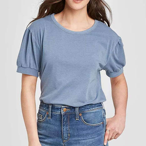 puff sleeve casual t-shirt