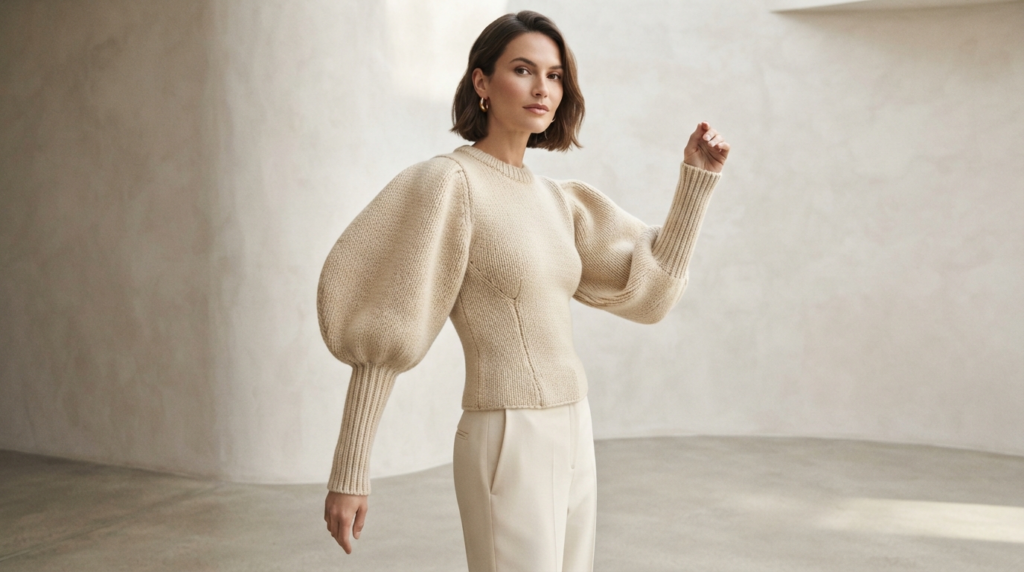 Balloon-sleeve Knit